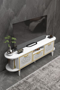 MD Mira Gold TV Ünitesi Beyaz 160 cm