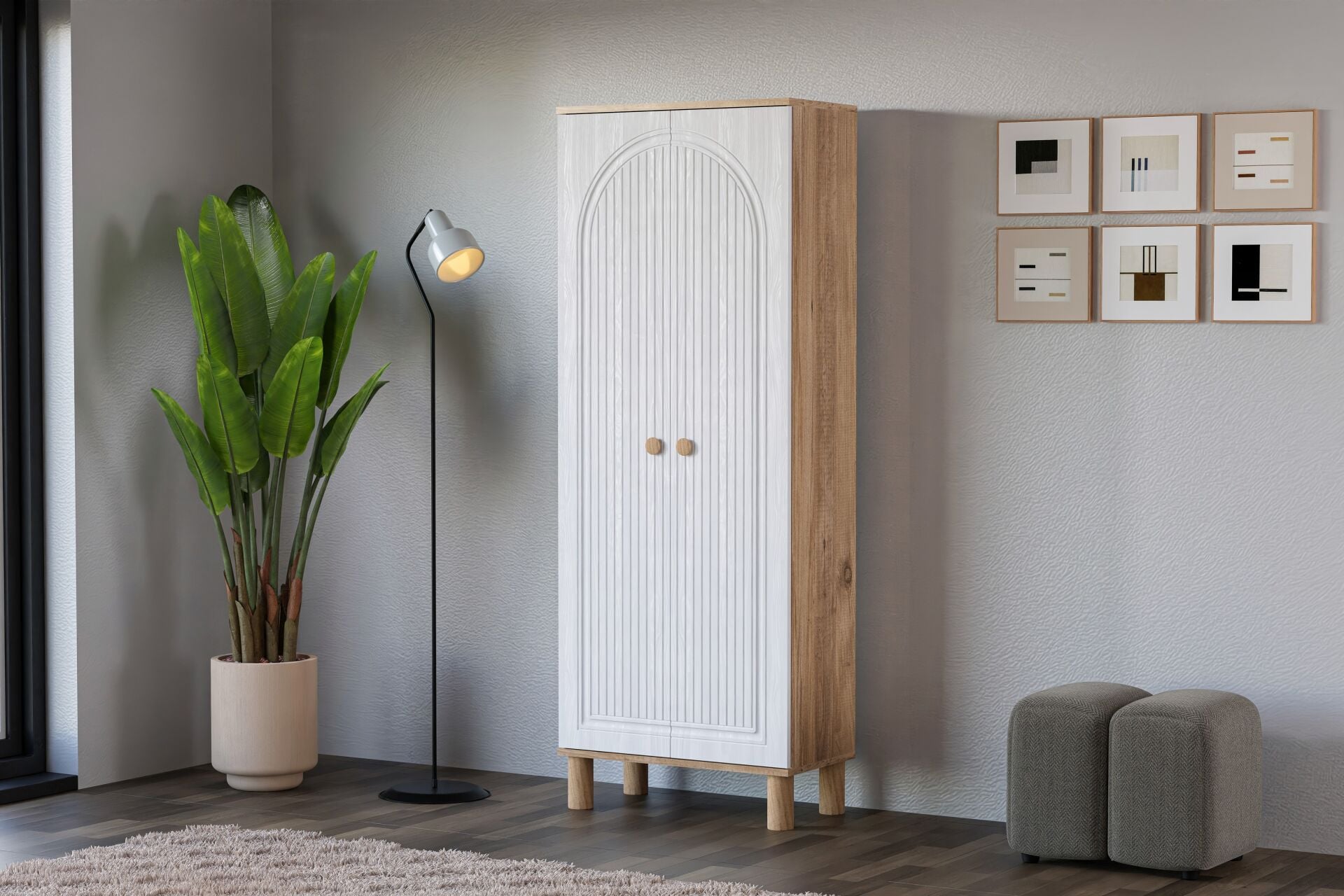 Bohem Atlantic Pine - White Multi-purpose Cabinet TN0489