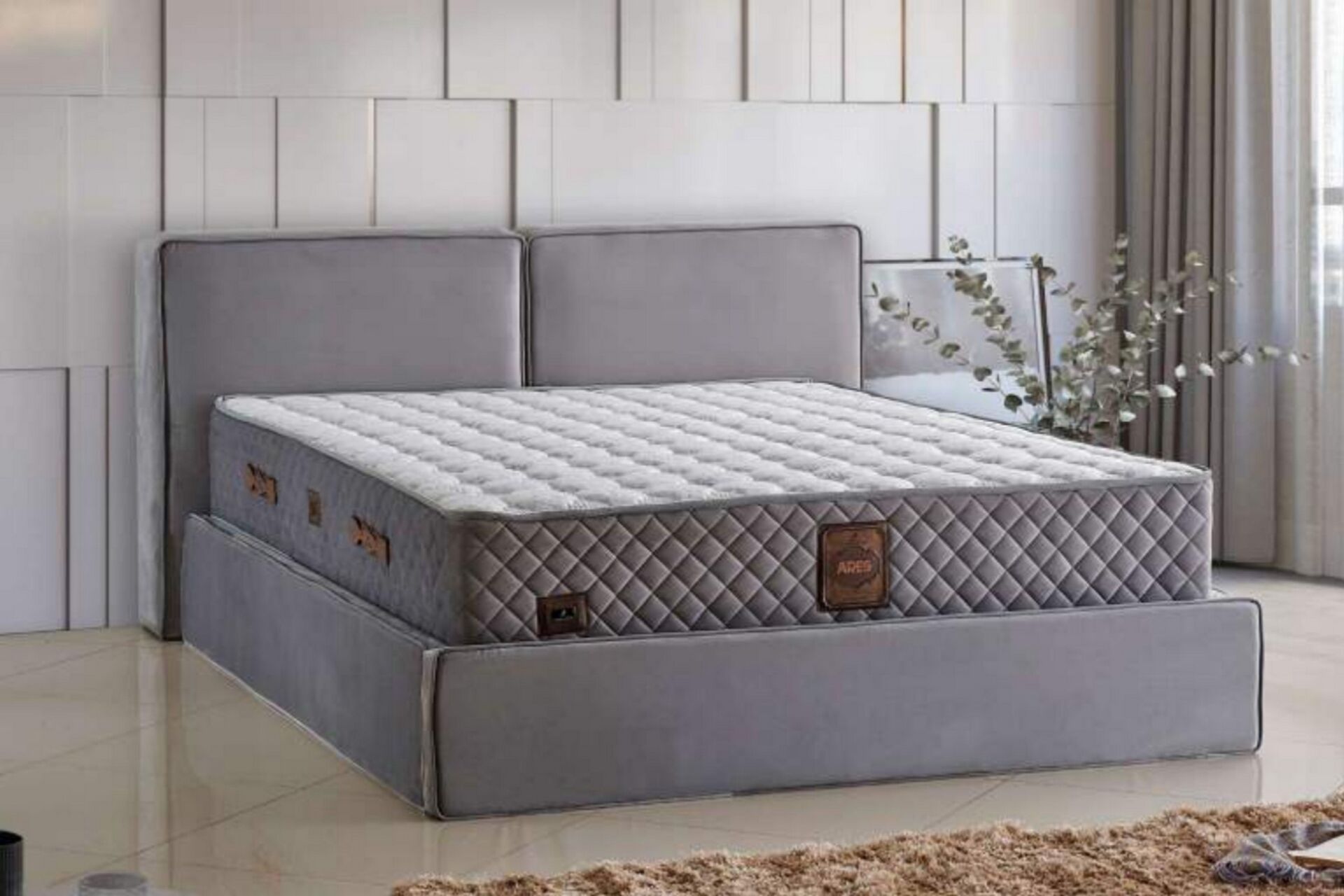 Ares 200x200 Çift Kişilik Yatak, Baza, Başlık Seti CP1013