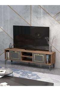 MD Linya Gold TV Sehpası Kahverengi