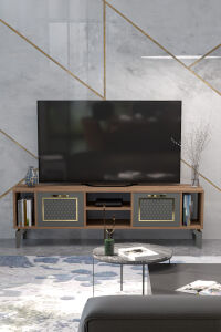 MD Linya Gold TV Sehpası Kahverengi