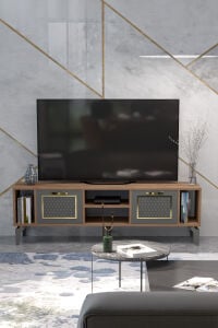 MD Linya Gold TV Sehpası Kahverengi