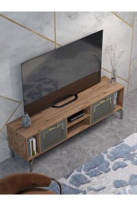 MD Linya Gold TV Sehpası Kahverengi