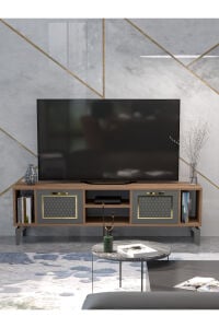 MD Linya Gold TV Sehpası Kahverengi