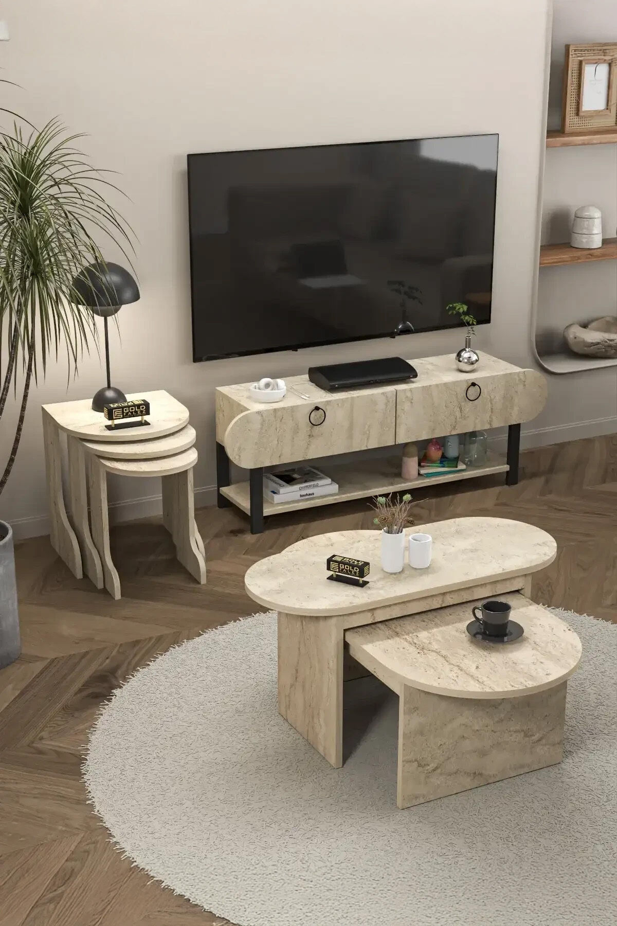 MD Setro 6-Piece Furniture Set Ecru
