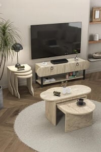 MD Setro 6'lı Mobilya Seti Ekru