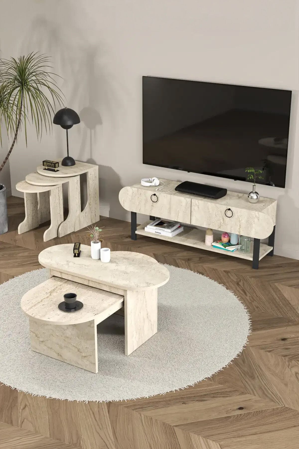 MD Setro 6-Piece Furniture Set Ecru