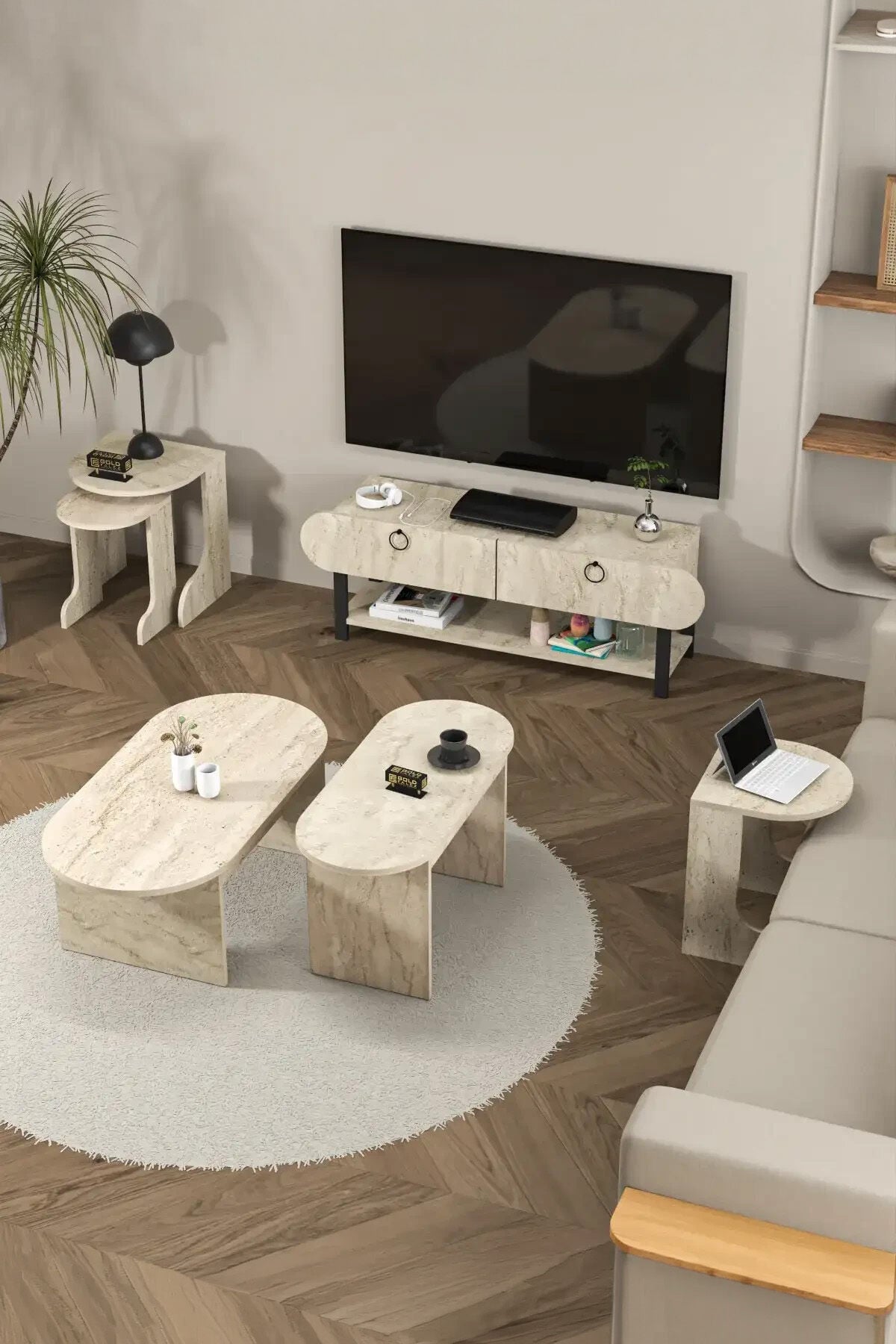 MD Setro 6-Piece Furniture Set Ecru