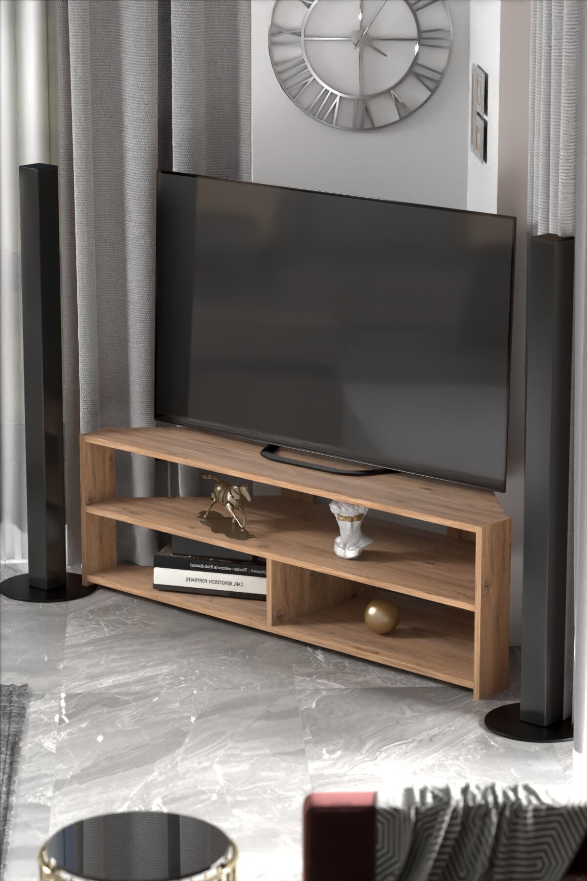 MD Corner TV Unit Coffee 140