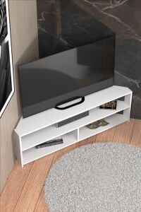 MD Köşe TV Ünitesi Beyaz 140 cm