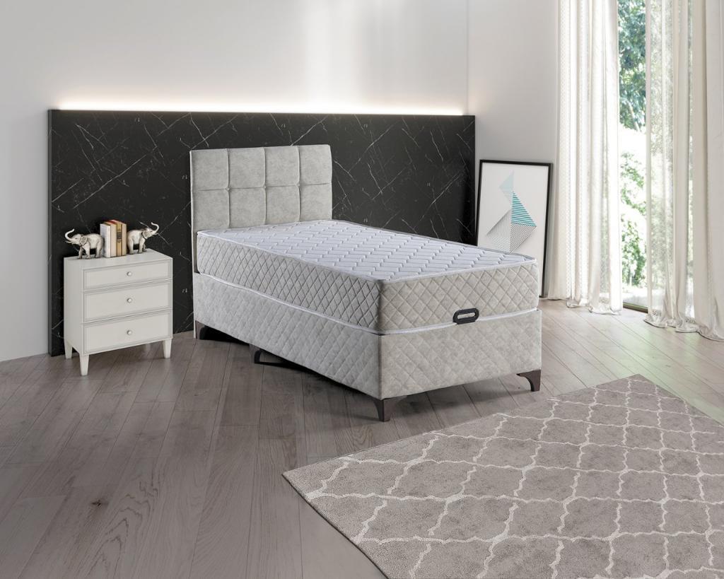 Kapris Cream Mattress, Divan Base & Headboard Set 90x190 E1011