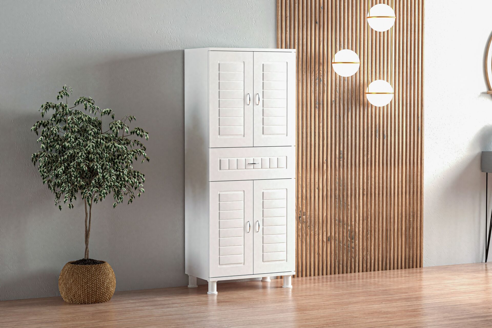 Tek Çekmeceli Beyaz Banyo Dolabı TN0509