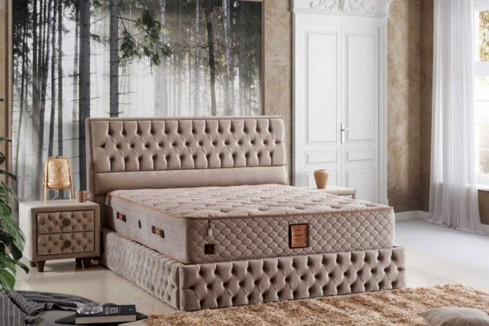 Basetta 90x190 Tek Kişilik Yatak, Baza, Başlık Seti CP1016