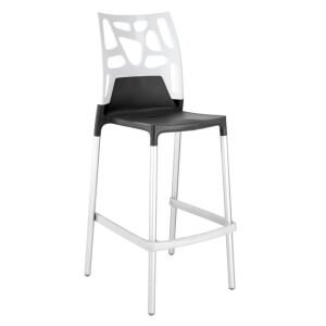 Ego-Rock Bar Solid Beyaz - Antrasit Bar Sandalyesi PPT1498