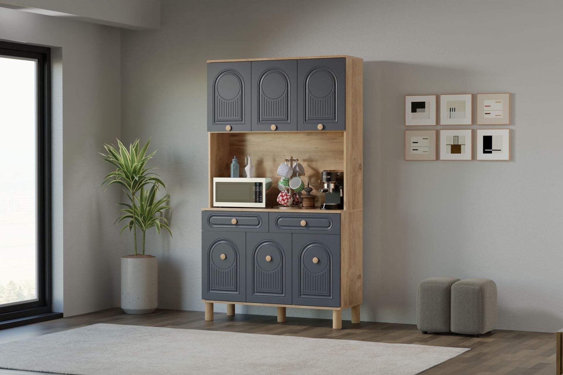 Bohem Büyük Kahve Köşesi Atlantik Çam - Antrasit TN0513