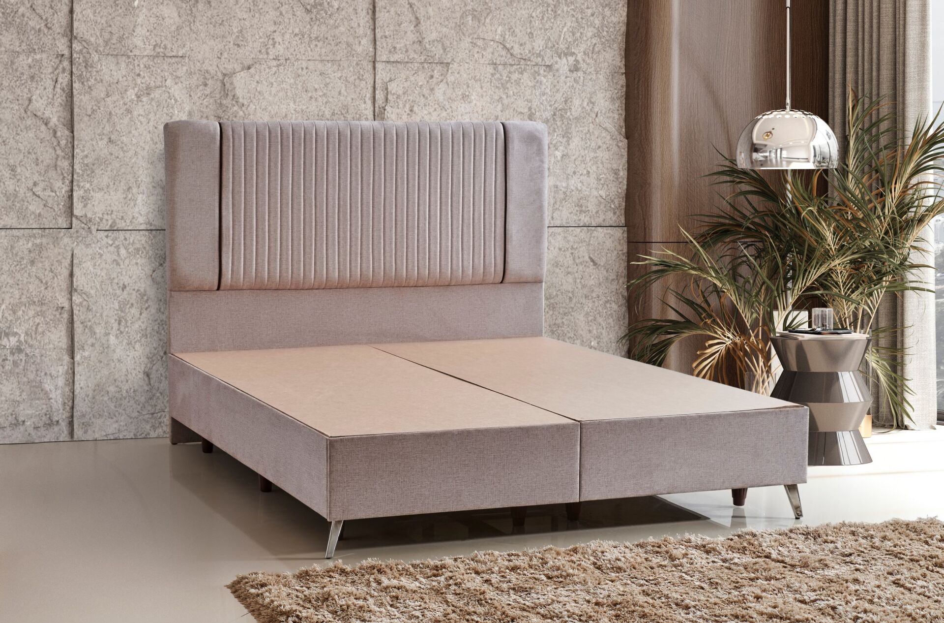 Lucca Sandıksız 90x190 Tek Kişilik Baza, Başlık Seti CP1439