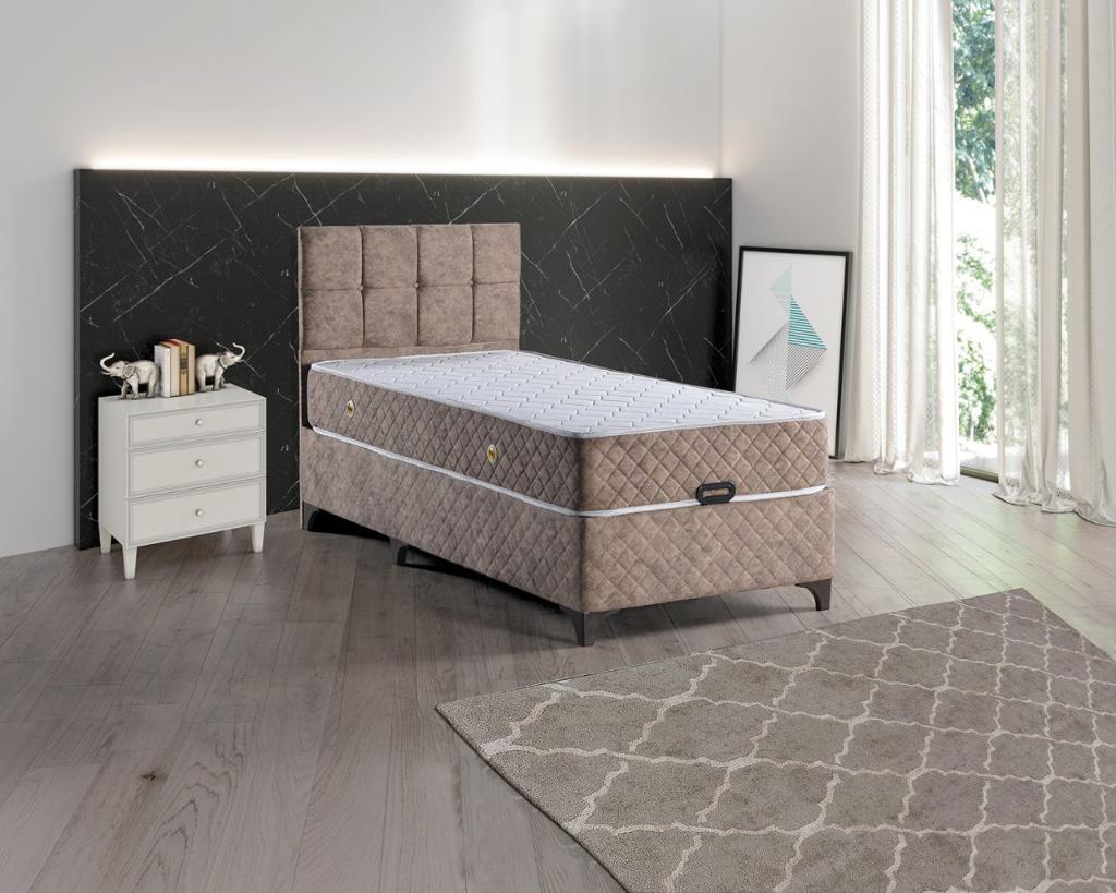 Kapris Coffee Mattress, Divan Base & Headboard Set 90x190 E1014