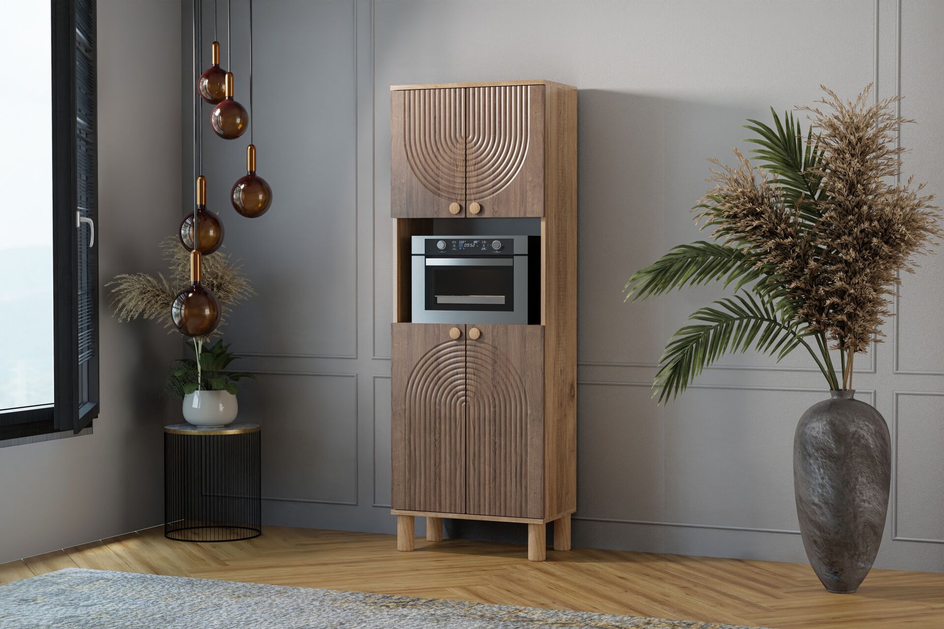 Mira Atlantik Çam - Ceviz Fırın Dolabı TN0521