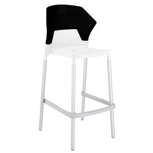 Ego-S Bar Solid Siyah - Beyaz Bar Sandalyesi PPT1513