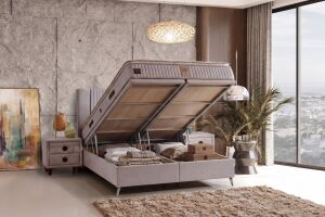 Lucca Sandıklı 140x200 Çift Kişilik Baza, Başlık Seti CP1440