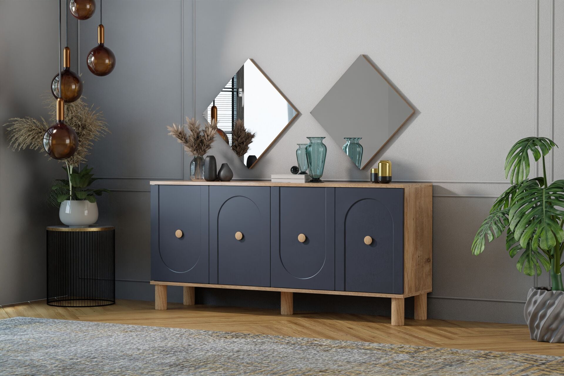 Vintage Konsol Atlantik Çam - Antrasit TN0531