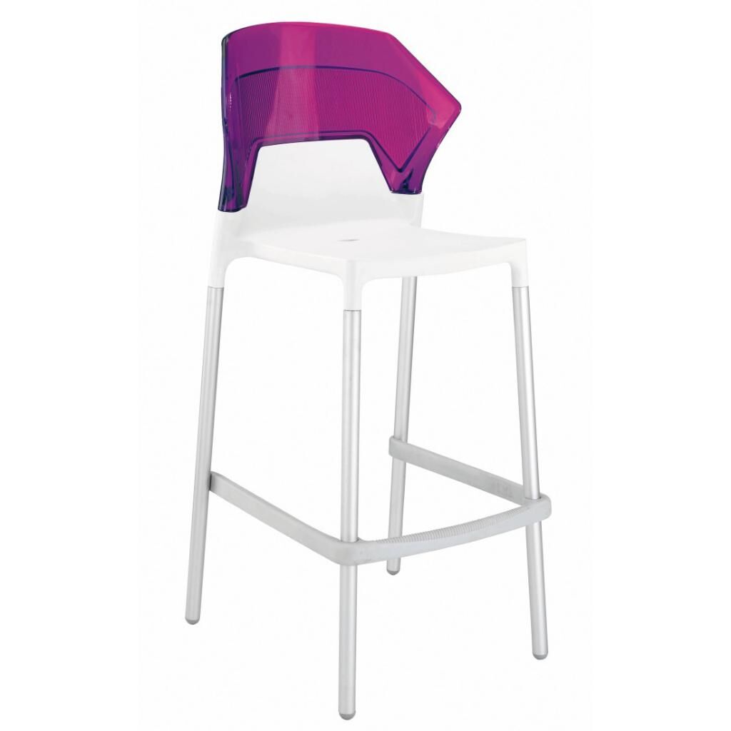 Ego-S Bar Mor Transparan - Beyaz Bar Sandalyesi PPT1521