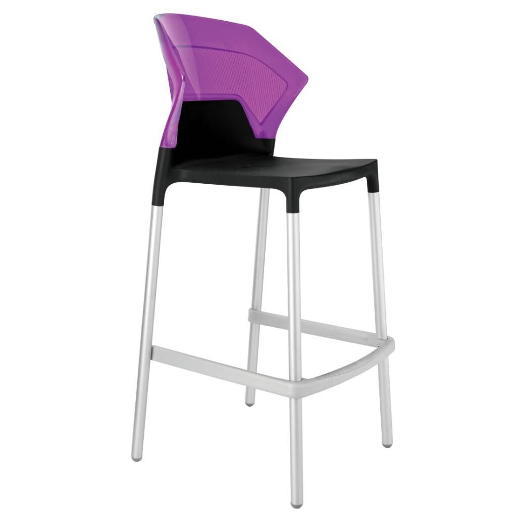 Ego-S Bar Mor Transparan - Siyah Bar Sandalyesi PPT1522