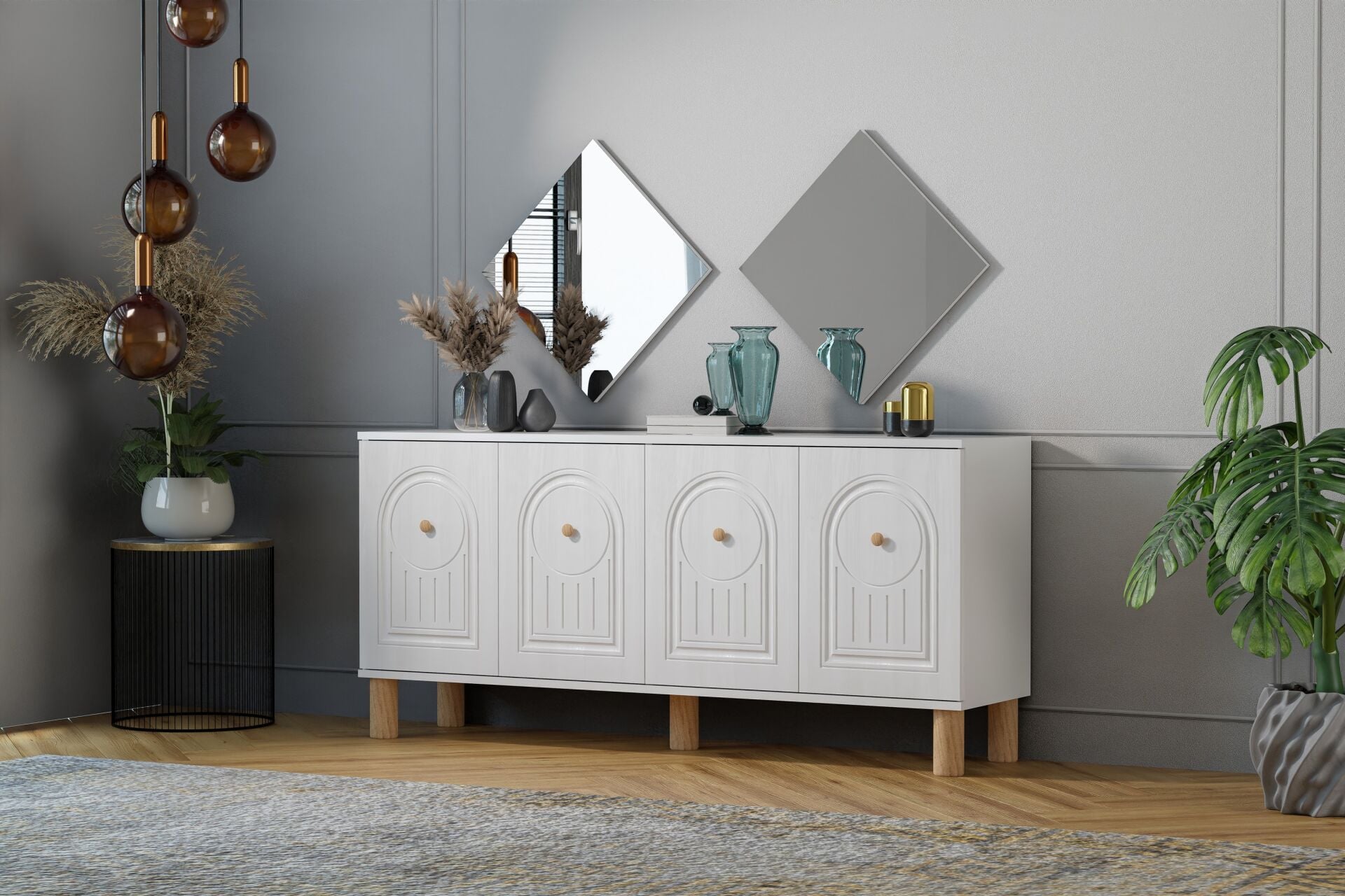 Bohemian Console, White TN0536