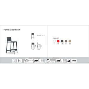 Fame-S Bar 65 cm Antrasit Bar Sandalyesi PPT1526