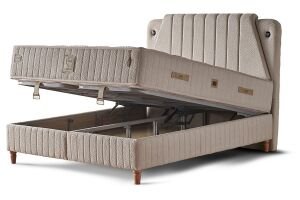 Barlas 160x200 Çift Kişilik Yatak, Baza, Başlık Seti