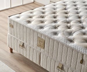 Barlas 160x200 Çift Kişilik Yatak, Baza, Başlık Seti