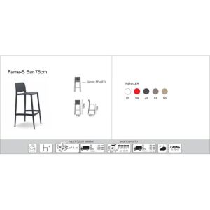 Fame-S Bar 75 cm Kum Beji Bar Sandalyesi PPT1530