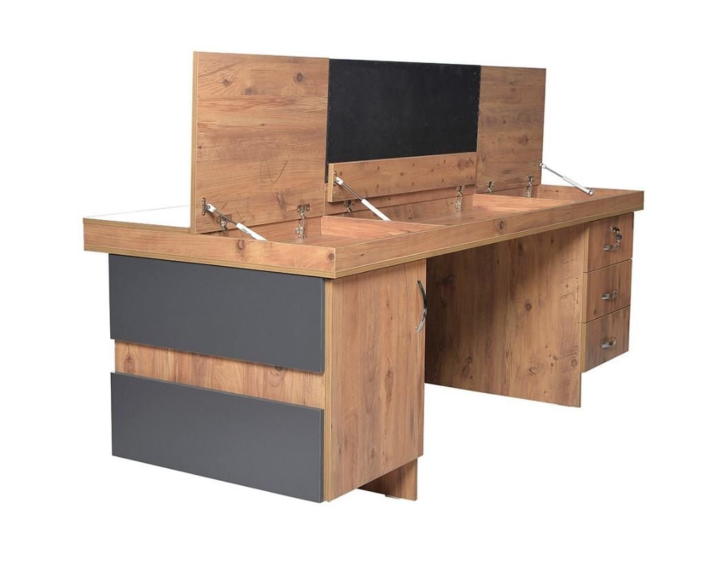 MD Kral Office Desk Set without Chair, Atlantic Pine SHM374