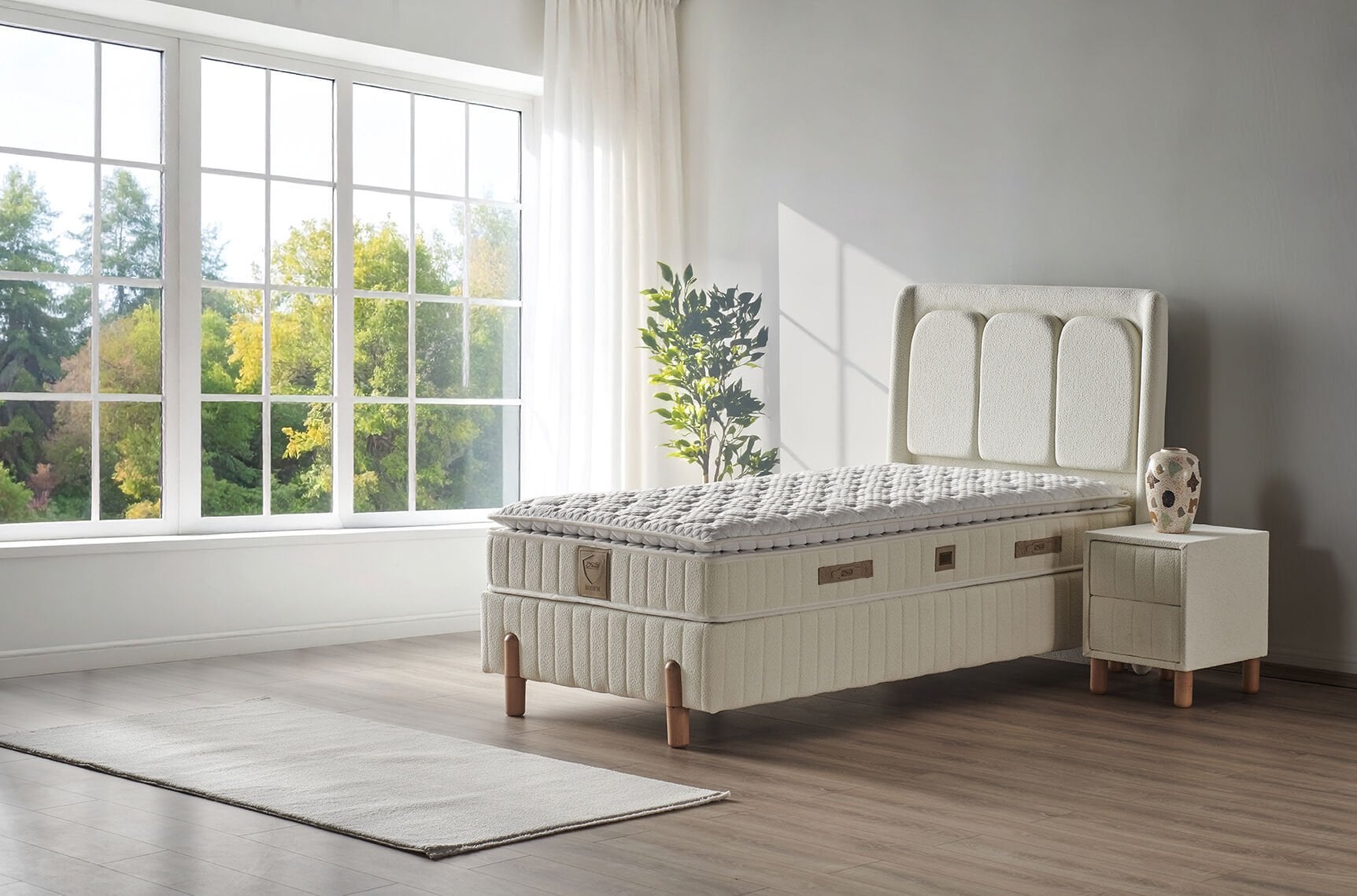 Bohem 100x200 Tek Kişilik Yatak, Baza, Başlık Seti