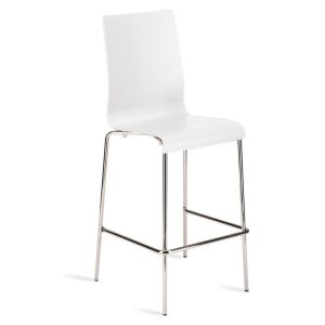 Icon-B Beyaz - Krom Kaplama Bar Sandalyesi PPT1538
