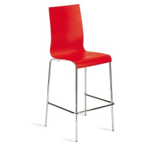 Icon-B Kırmızı - Krom Kaplama Bar Sandalyesi PPT1539
