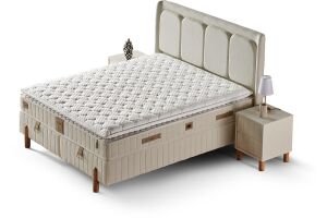 Bohem 150x200 Çift Kişilik Yatak, Baza, Başlık Seti