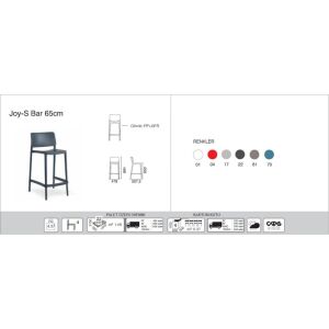 Joy-S Bar 65 cm Küllü Kahve Bar Sandalyesi PPT1546