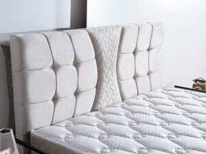 Kiamond Gri 160x200 Çift Kişilik Yatak, Baza, Başlık Seti MBL1021