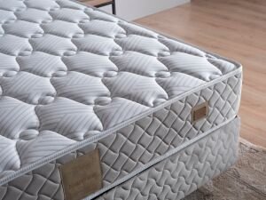Kiamond Gri 160x200 Çift Kişilik Yatak, Baza, Başlık Seti MBL1021