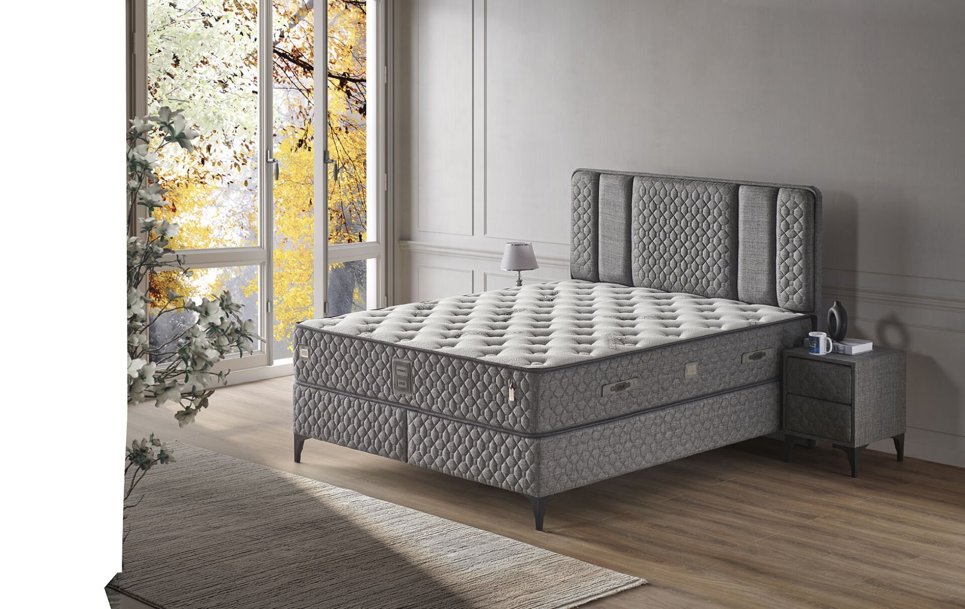 Energy 160x200 Çift Kişilik Yatak, Baza, Başlık Seti