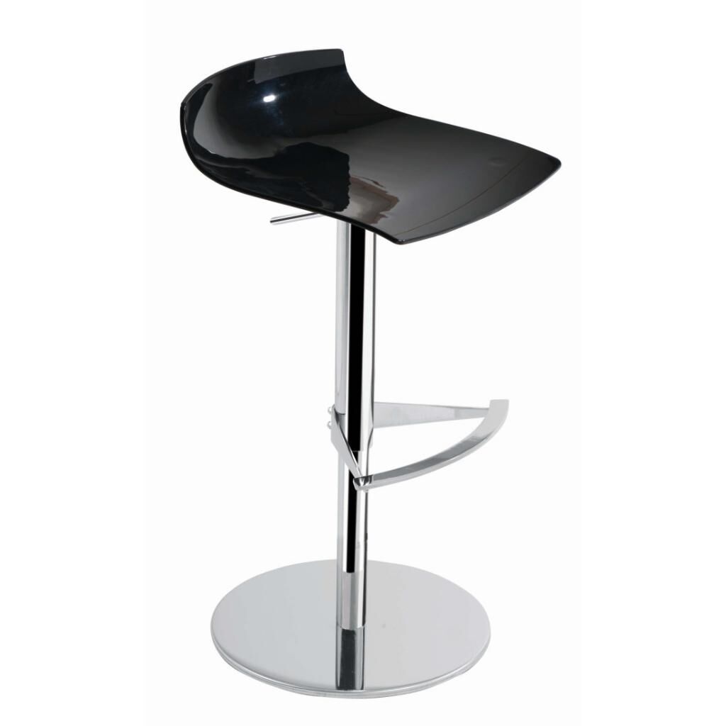 X-treme B  Solid Siyah - Krom Kaplama Amortisörlü Metal Ayaklı Bar Sandalyesi PPT1554