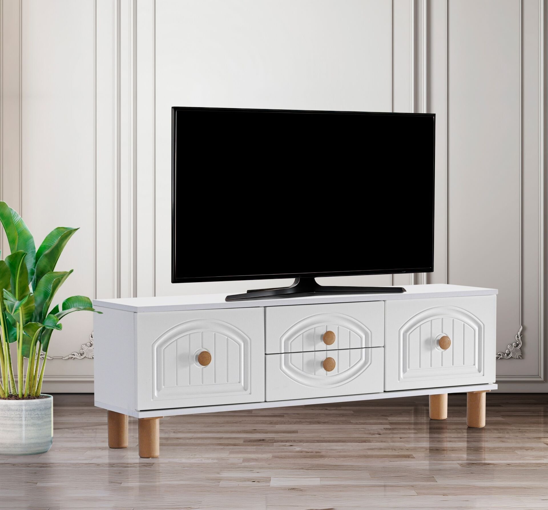 Aslan Ege Konak Tv Sehpası Beyaz TN0568