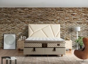 Mia 140x190 Çift Kişilik Yatak, Baza, Başlık Seti MBL1023