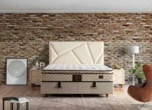 Mia 140x190 Çift Kişilik Yatak, Baza, Başlık Seti MBL1023
