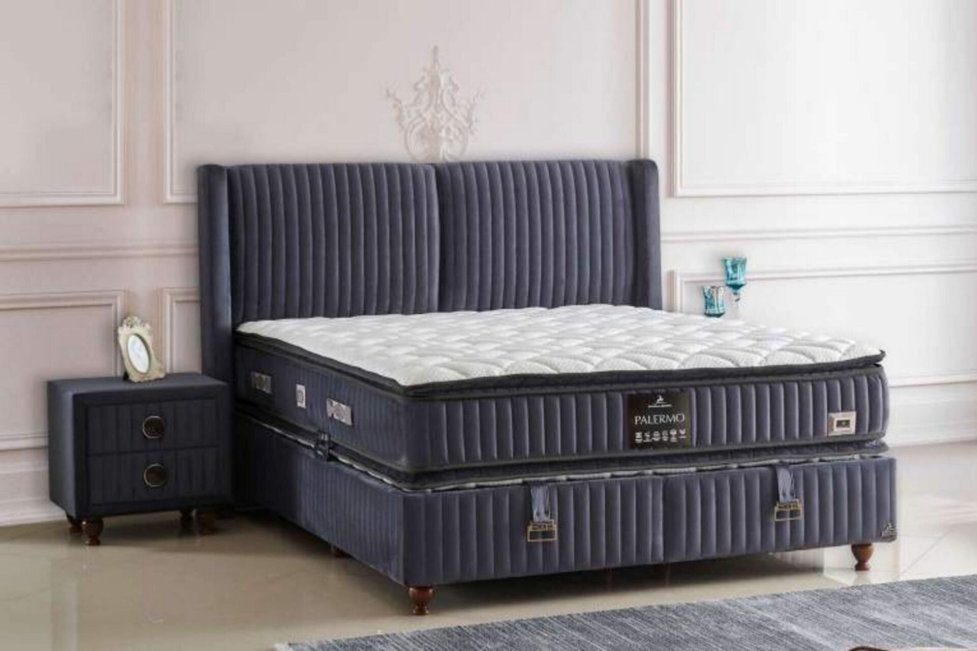 Palermo 160x200 Çift Kişilik Yatak, Baza, Başlık Seti CP1021