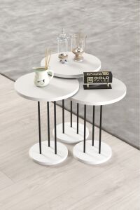 MD Metal Terra Zigon Beyaz 3'lü