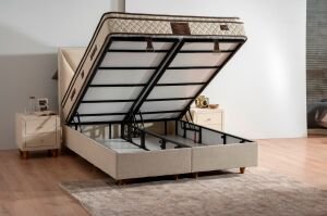 Mia 150x200 Çift Kişilik Yatak, Baza, Başlık Seti MBL1023