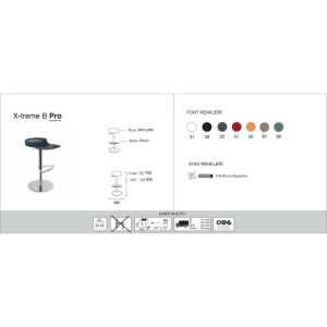 X-treme B Pro Küllü Kahve - Krom Kaplama Amortisörlü Metal Ayaklı Bar Sandalyesi PPT1562