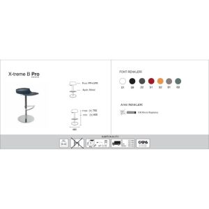 X-treme B Pro Beyaz - Krom Kaplama Bar Sandalyesi PPT1564